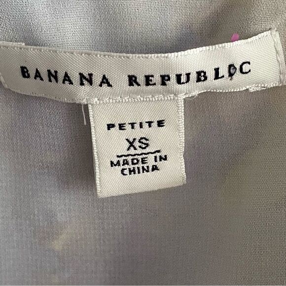 BANANA REPUBLIC Sleeveless Silk Midi Dress Floral Print Blue Yellow XSP - Picture 6 of 6